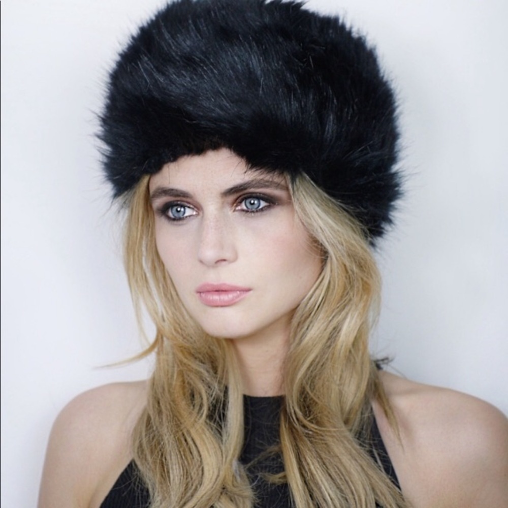 Vintage Faux Fur Hat Black By Dena Faux Frenzi Old Money